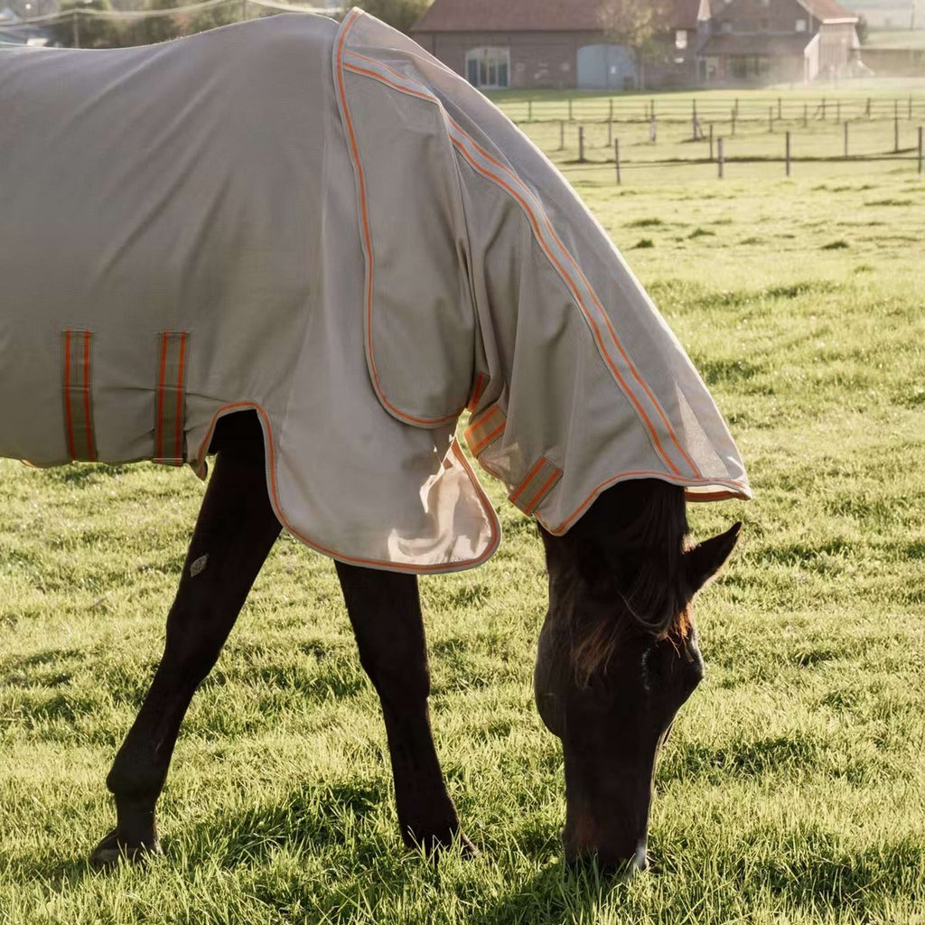 Kentucky Horsewear Coperta Antimosche Comfort Mesh Beige/Arancione