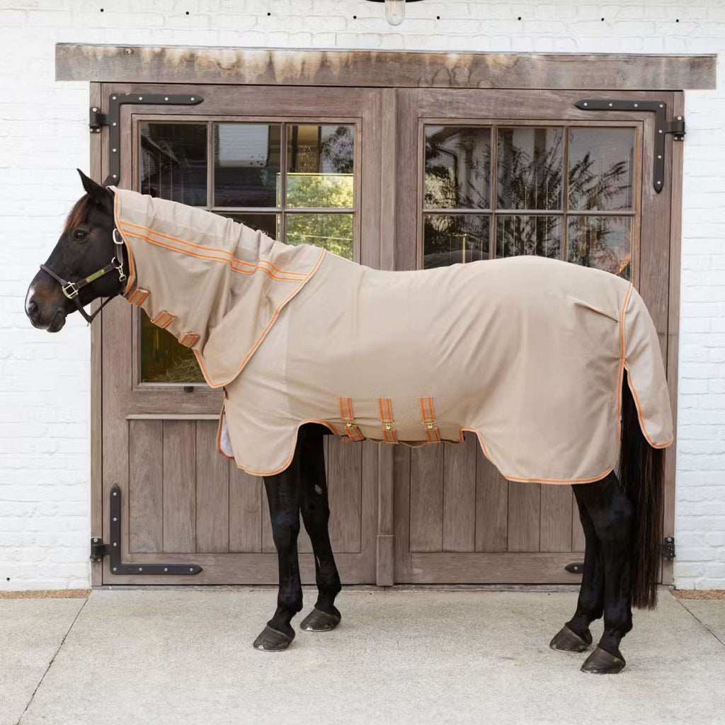Kentucky Horsewear Coperta Antimosche Comfort Mesh Beige/Arancione