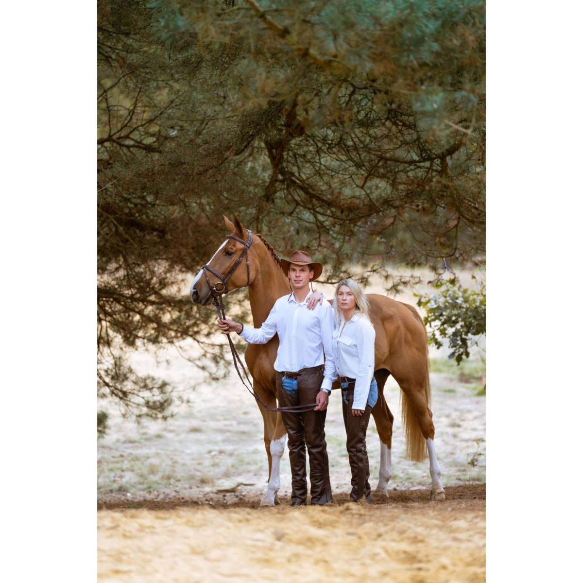 Dyon Chaps lunghi in Pelle Standard Marrone