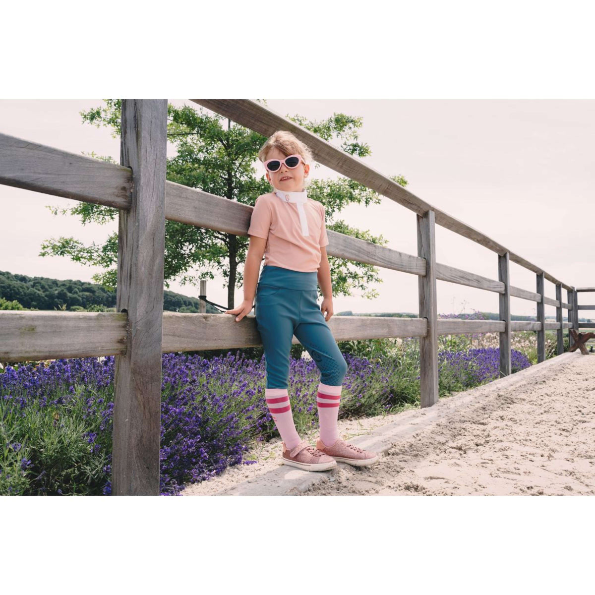 Kentucky Leggings da Equitazione Miami Knee Grip Girls Smeraldo