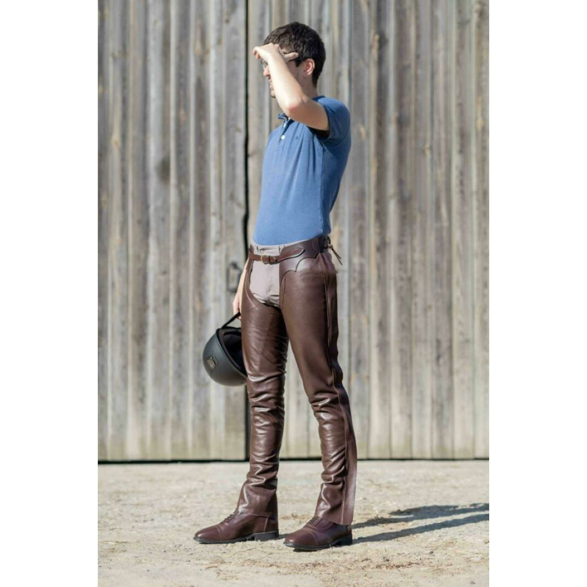 Dyon Chaps lunghi in Pelle Standard Marrone