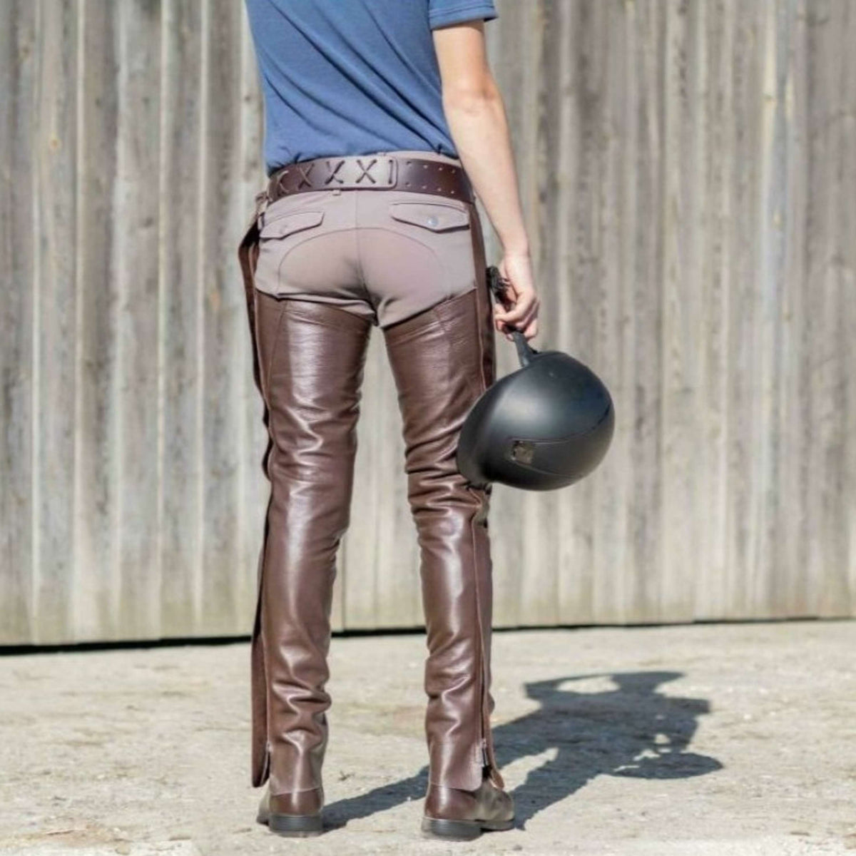 Dyon Chaps lunghi in Pelle Standard Marrone