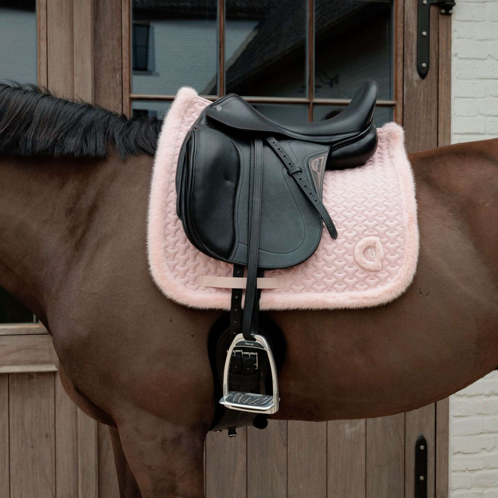 Kentucky Horsewear Sottosella Fake Fur Onion Quilt Dressage Rosa antico