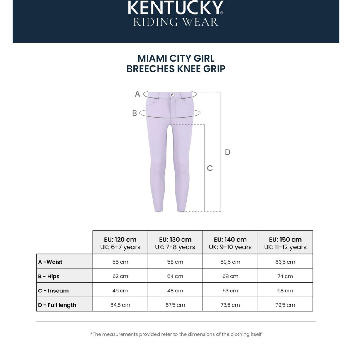 Kentucky Pantaloni da Equitazione Miami City Knee Grip Girls Old Rose