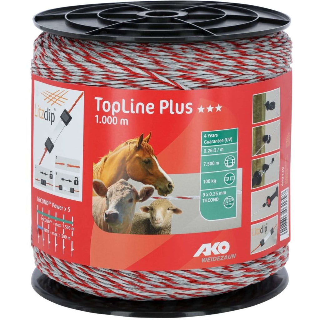 Ako Filo per Recinzioni Topline Plus Bianco/Rosso