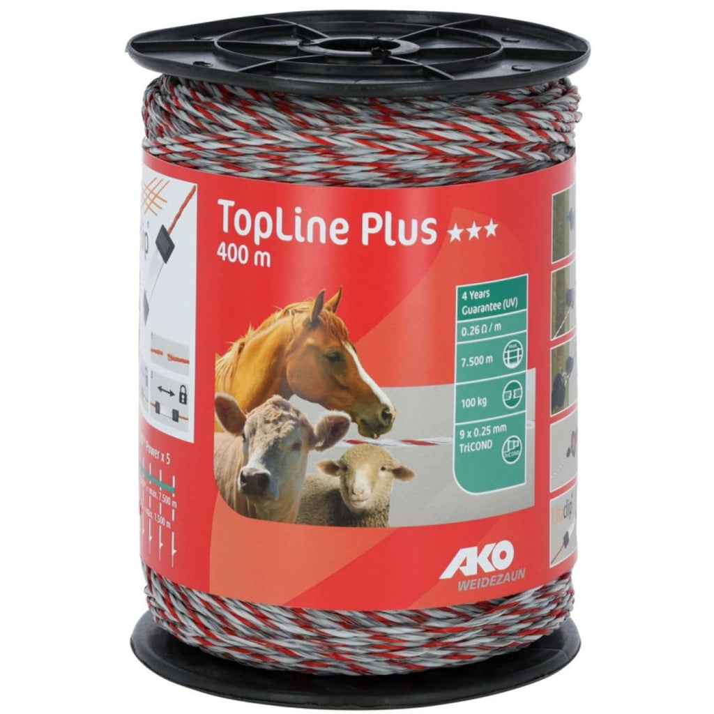 Ako Filo per Recinzioni Topline Plus Bianco/Rosso