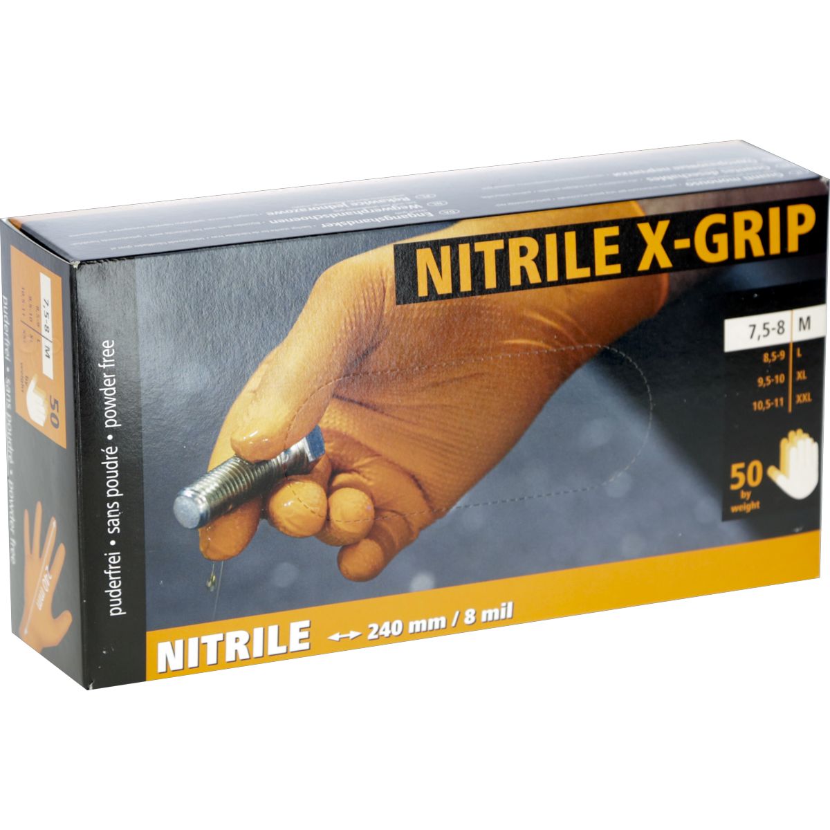 Kerbl Guanti Monouso Nitril X-Grip Arancia