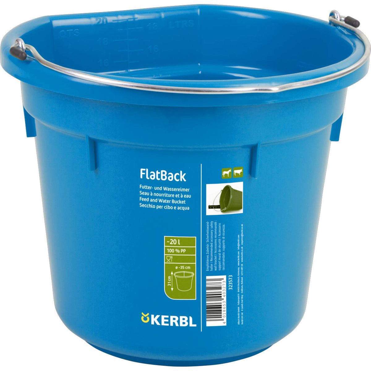 Kerbl Secchio con lato piatto Blu reale