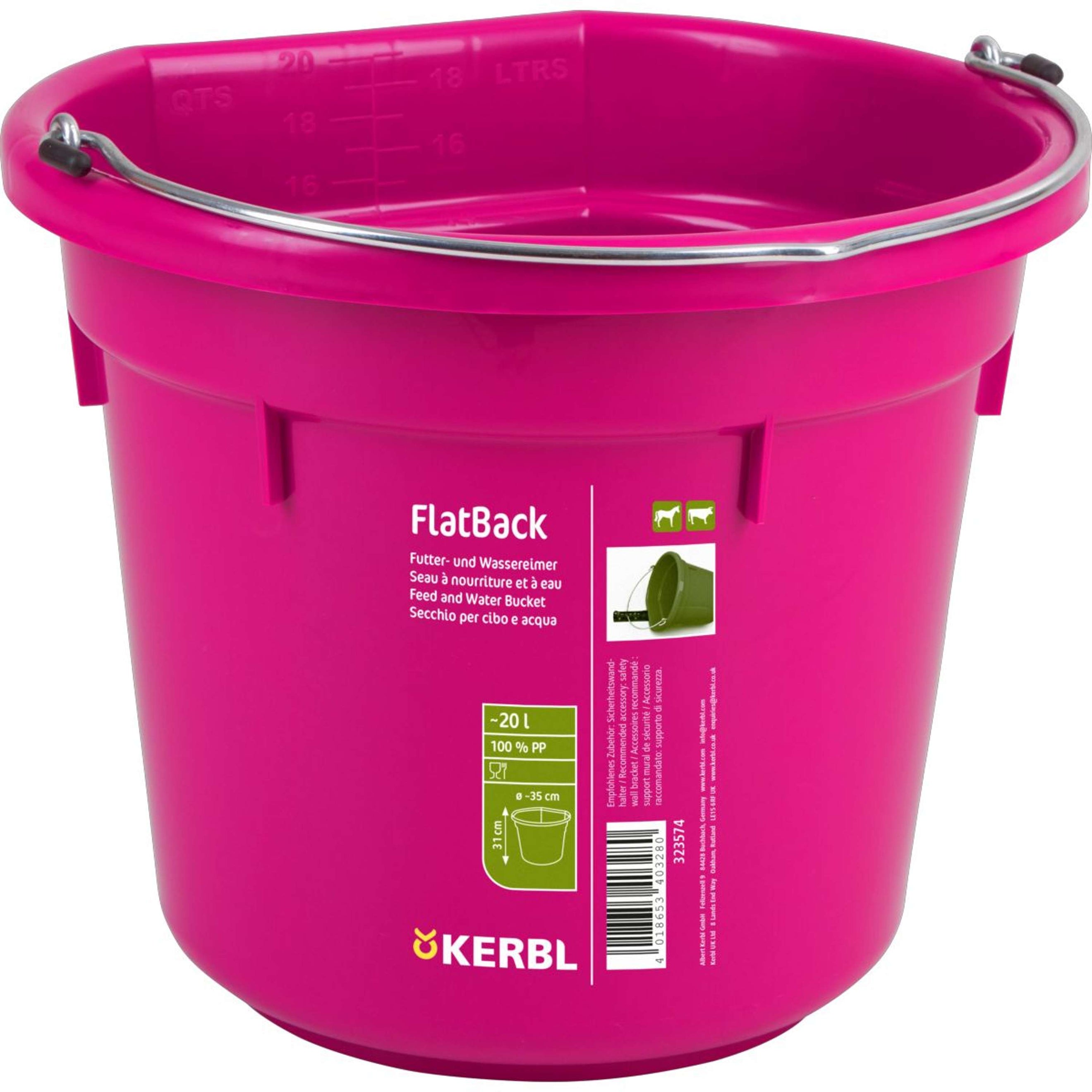 Kerbl Secchio con lato piatto Rosa Kerbl Secchio con lato piatto Rosa
