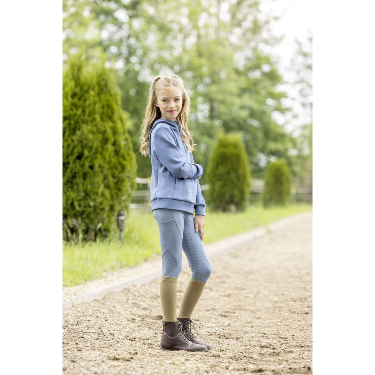 Covalliero Leggings da Equitazione Mesh SS26 Bambini Smoked Blue