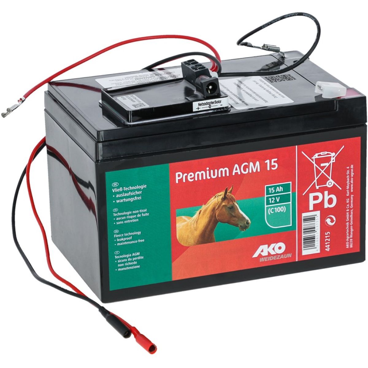 Ako Premium AGM 15 Ah Complete Set Nero