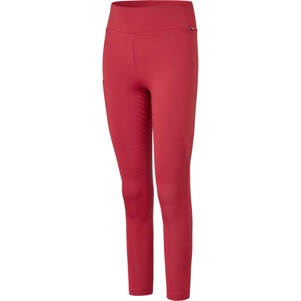 Kingsland Leggings da Equitazione KLAlexis F-Tec4 Full Grip Bambini Rosso granato