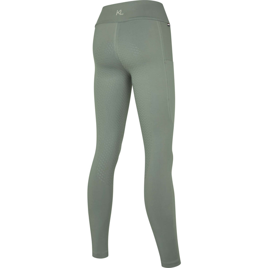 Kingsland Leggings da Equitazione KLLouisa Idrorepellente Full Grip Green Agave
