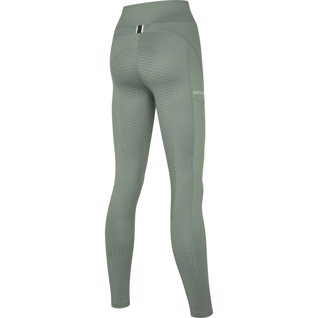Kingsland Leggings da Equitazione KLLindsey F-Tec Full Grip Green Agave