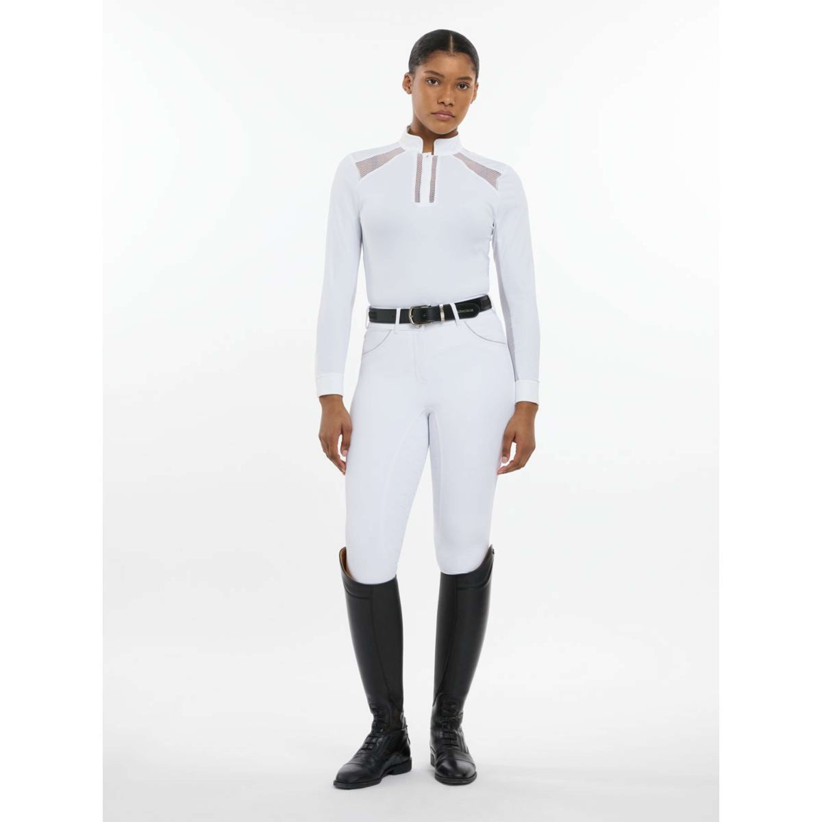 LeMieux Maglietta da Competizione Camille Maniche Lunghe Bianco