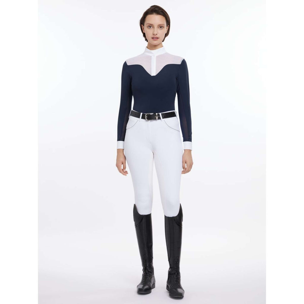 LeMieux Maglietta da Competizione Emily Maniche Lunghe Navy