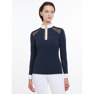 LeMieux Maglietta da Competizione Camille Maniche Lunghe Navy
