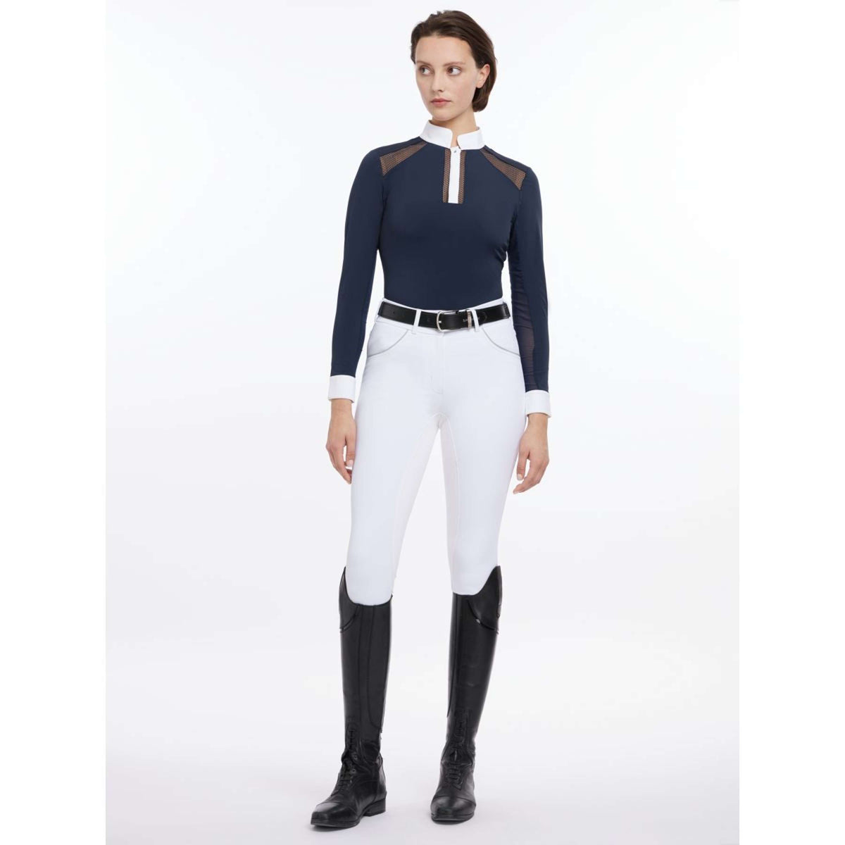 LeMieux Maglietta da Competizione Camille Maniche Lunghe Navy