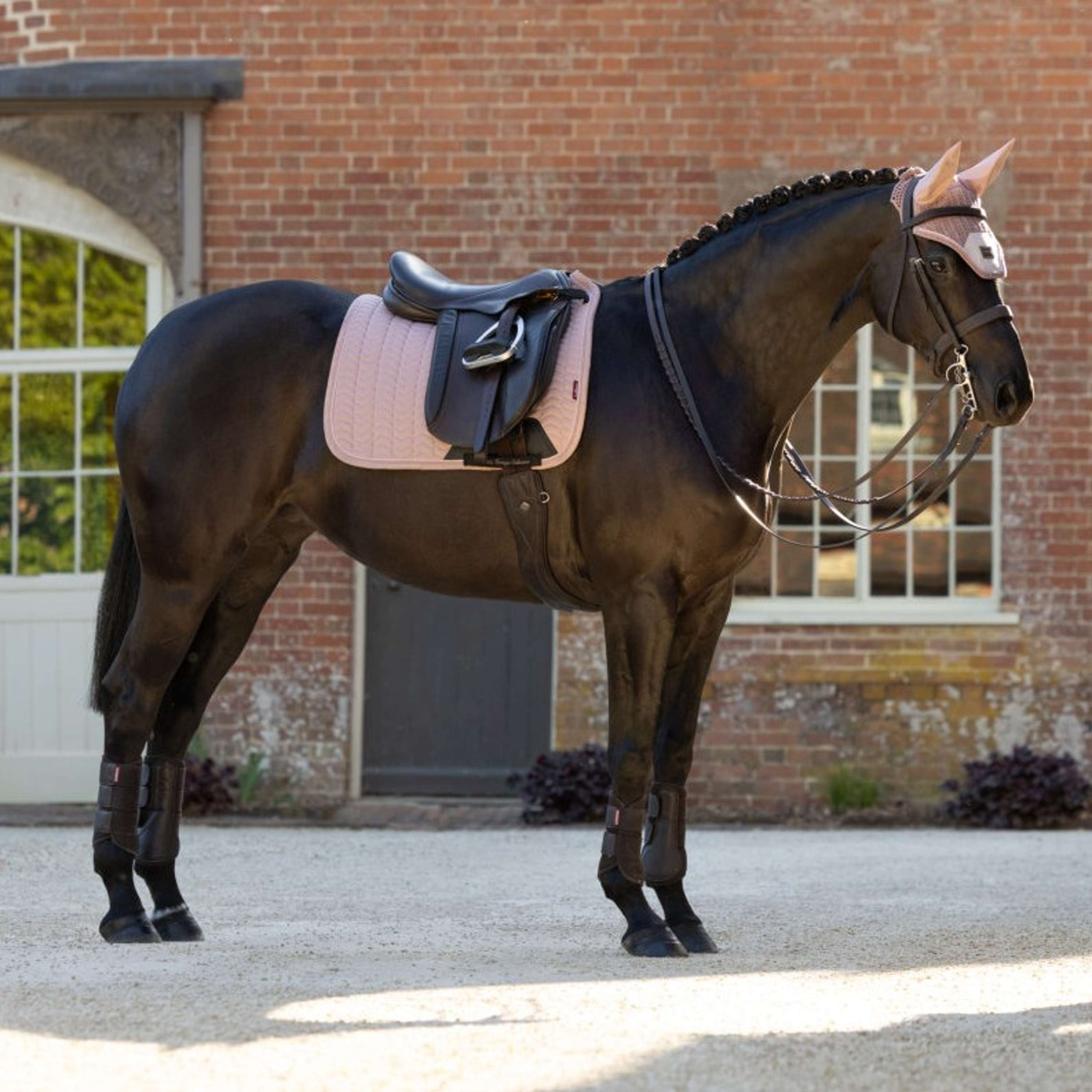 LeMieux Sottosella Heritage Herringbone Square Dressage Wild Rose