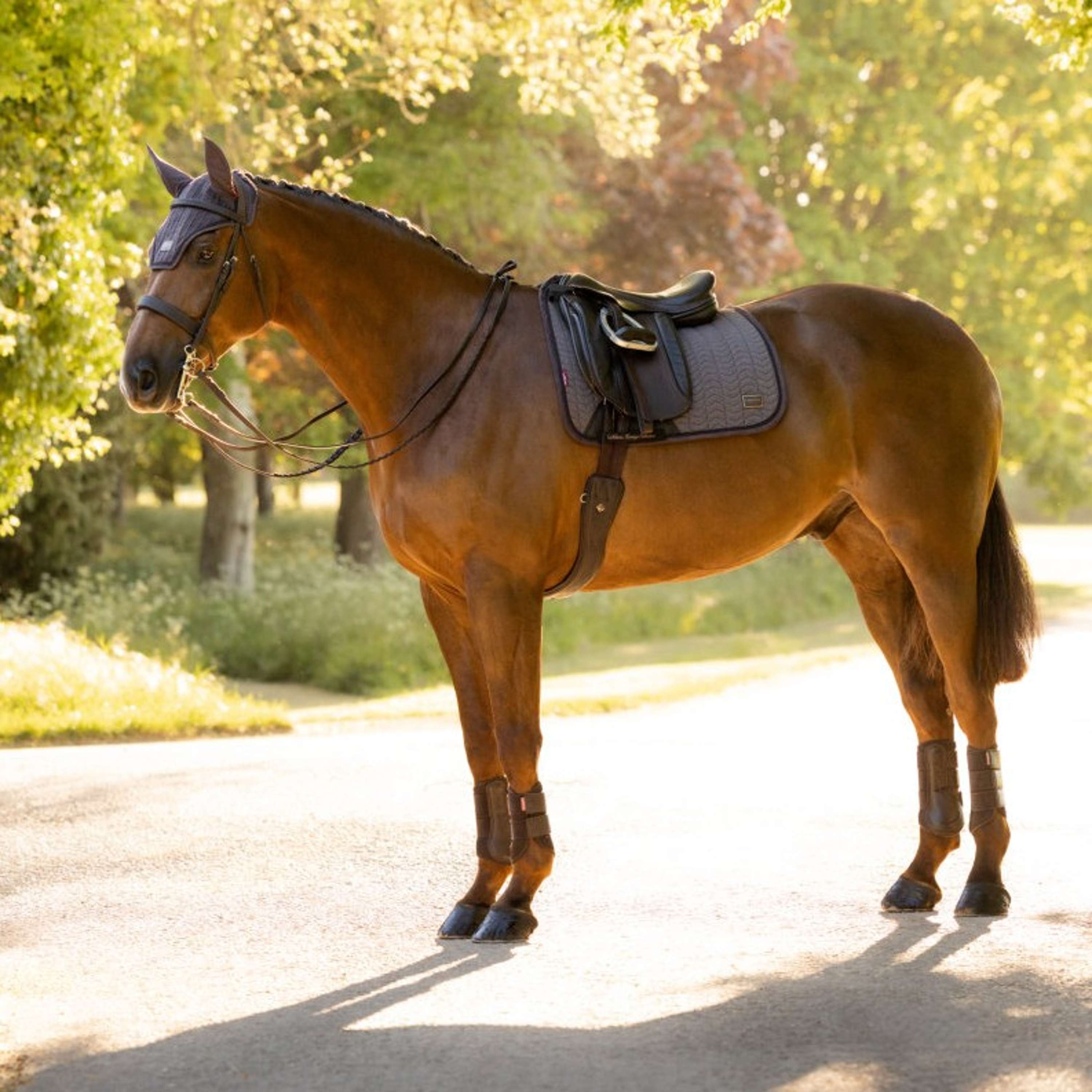 LeMieux Sottosella Heritage Herringbone Square Dressage Cocoa