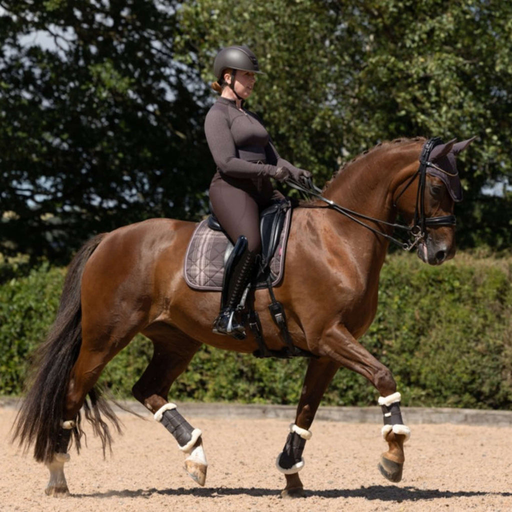 LeMieux Sottosella Heritage Check Square Dressage Cocoa
