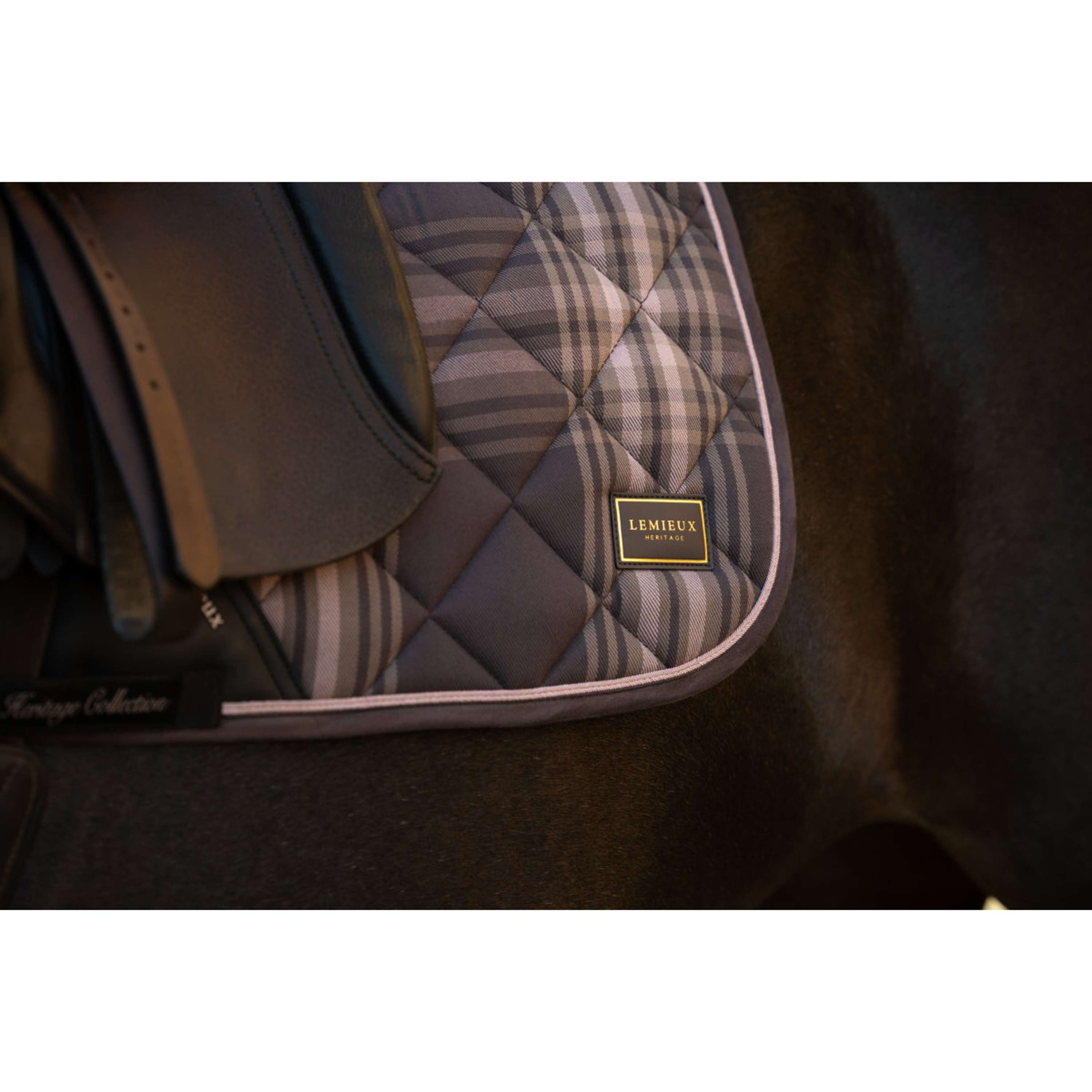 LeMieux Sottosella Heritage Check Square Dressage Cocoa
