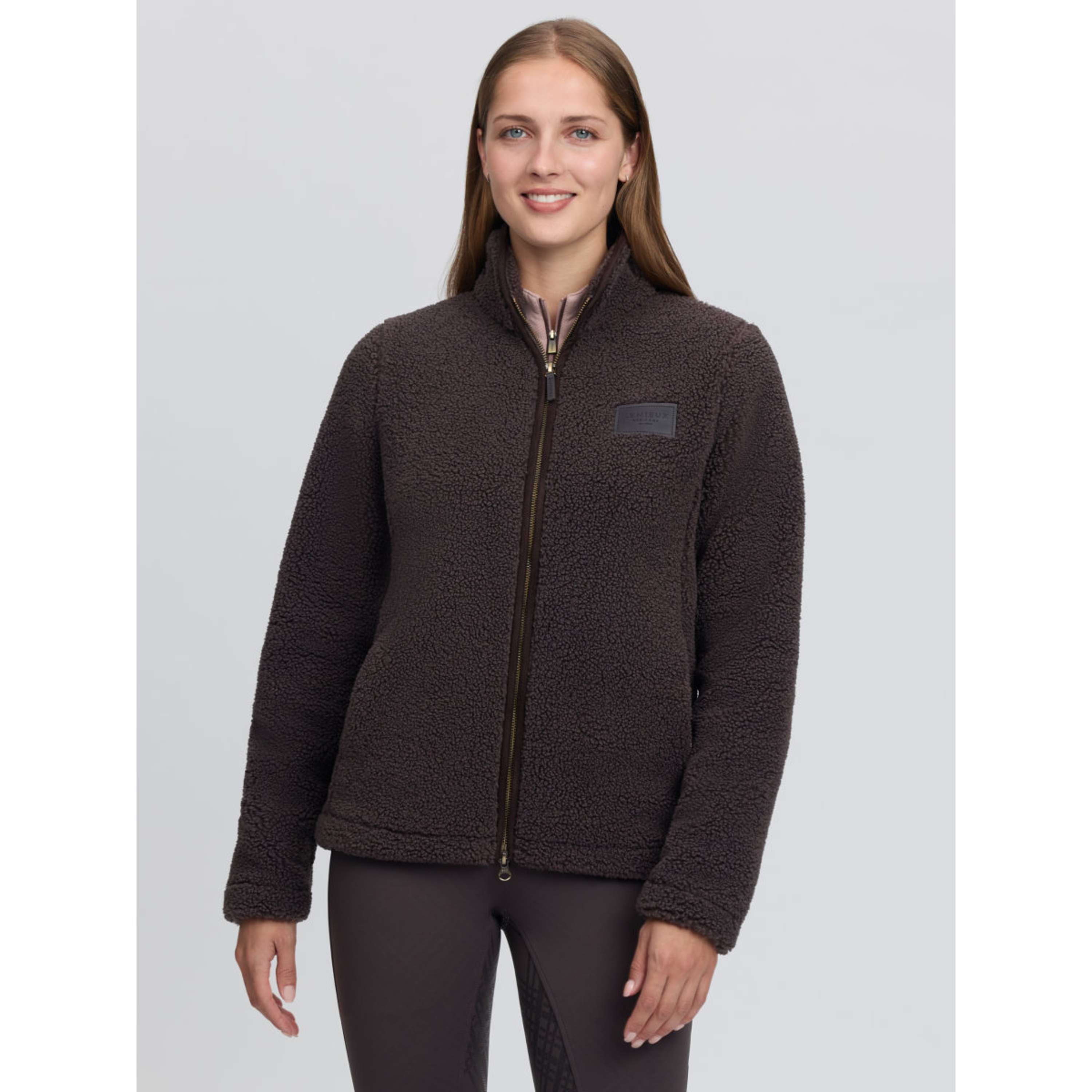 LeMieux Felpa con cappuccio e zip Heritage Borg Zip Through Cocoa