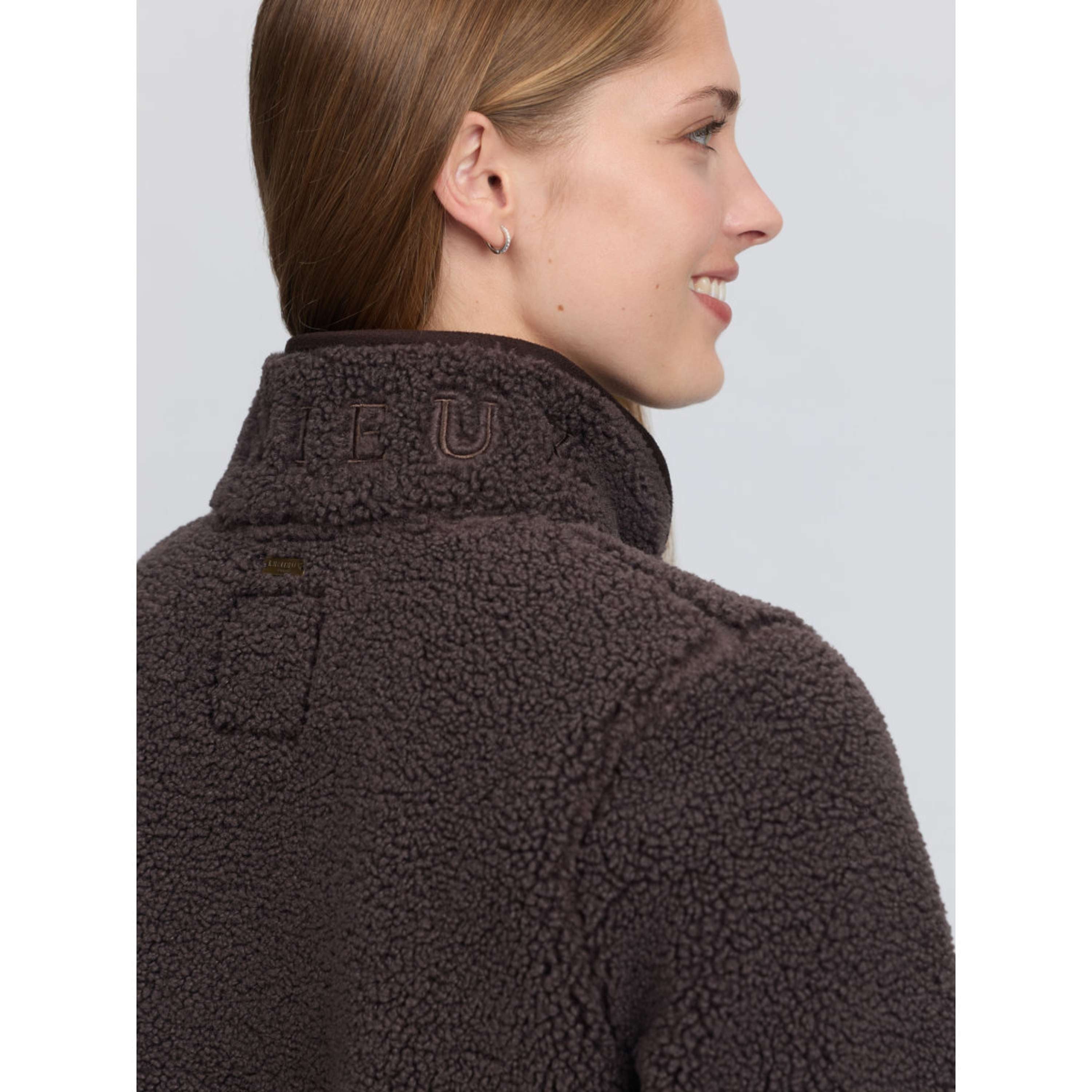LeMieux Felpa con cappuccio e zip Heritage Borg Zip Through Cocoa