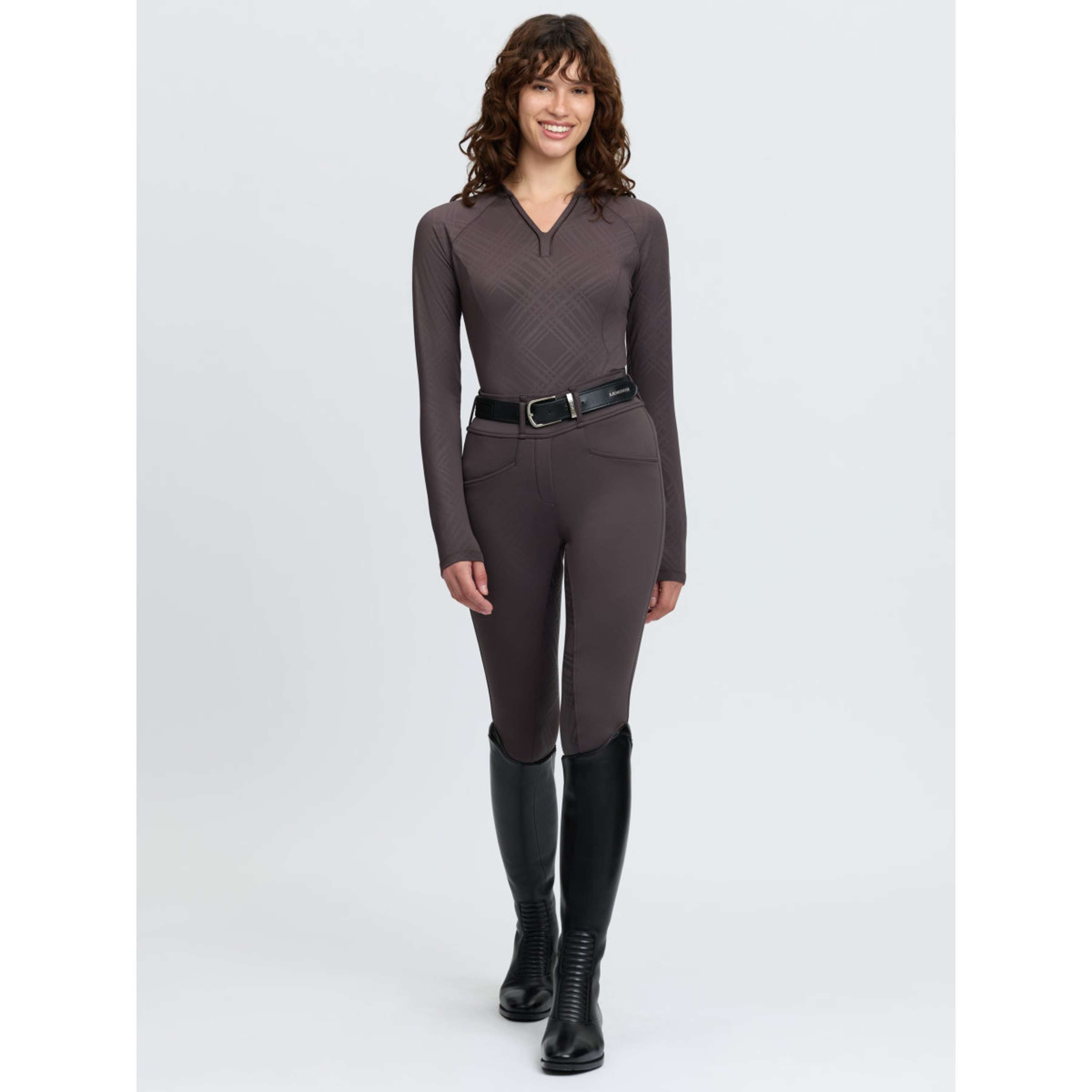 LeMieux Strato di base Heritage Check Maniche Lunghe Cocoa