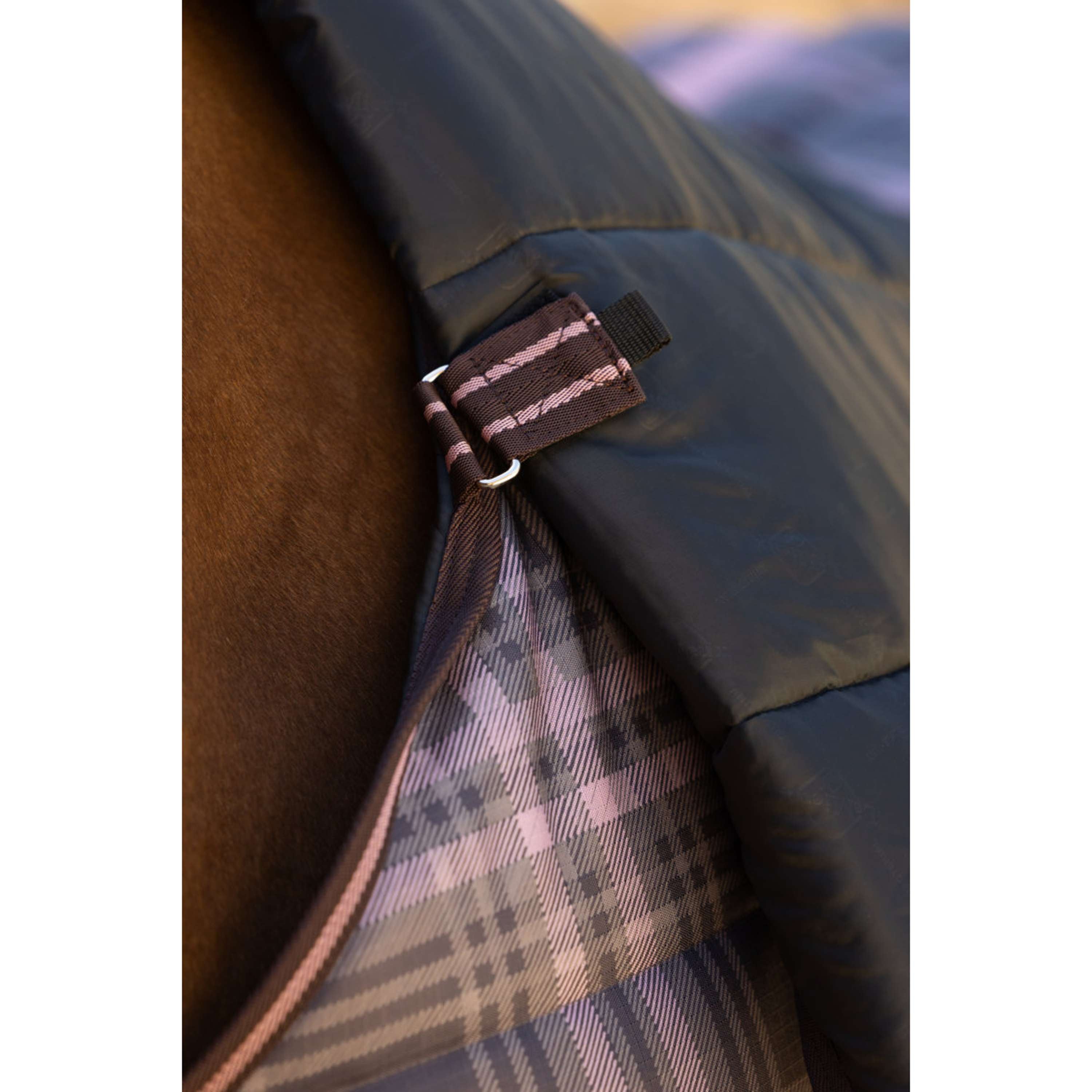 LeMieux Coperta da scuderia Arika Heritage Check with Neck 200g Cocoa