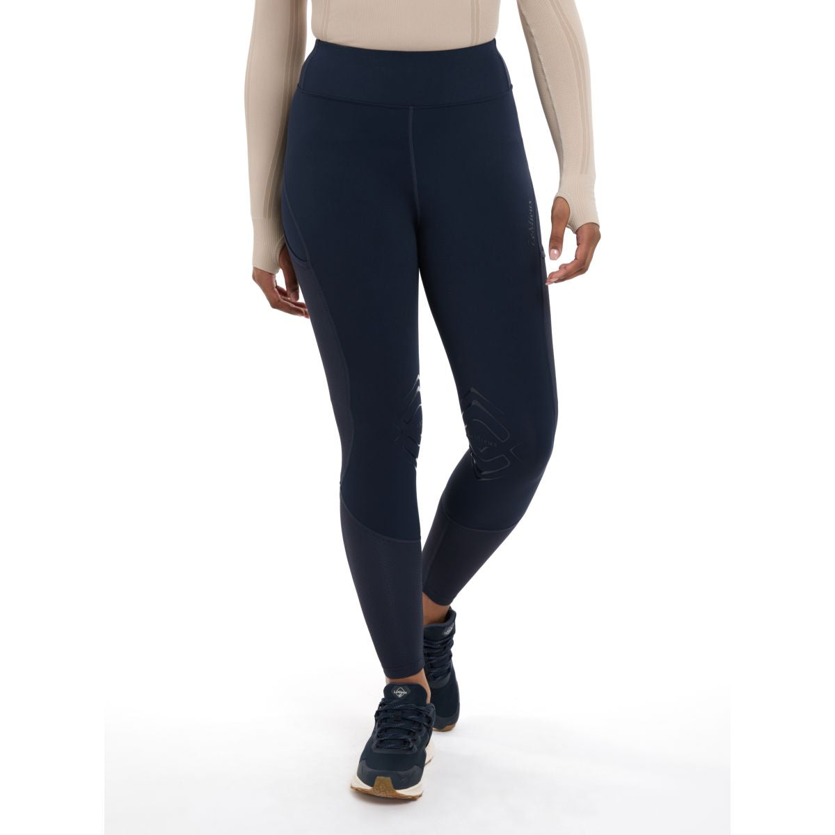 LeMieux Leggings da Equitazione Lydia Mesh Navy
