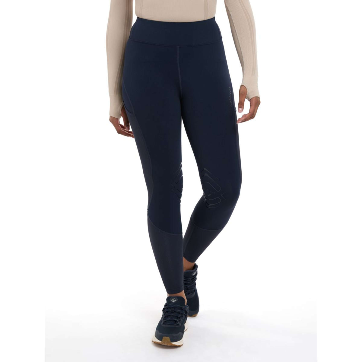 LeMieux Leggings da Equitazione Lydia Mesh Navy