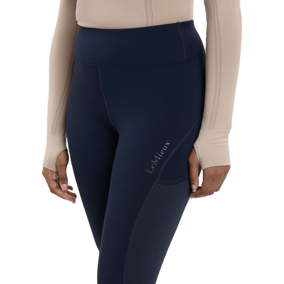 LeMieux Leggings da Equitazione Lydia Mesh Navy