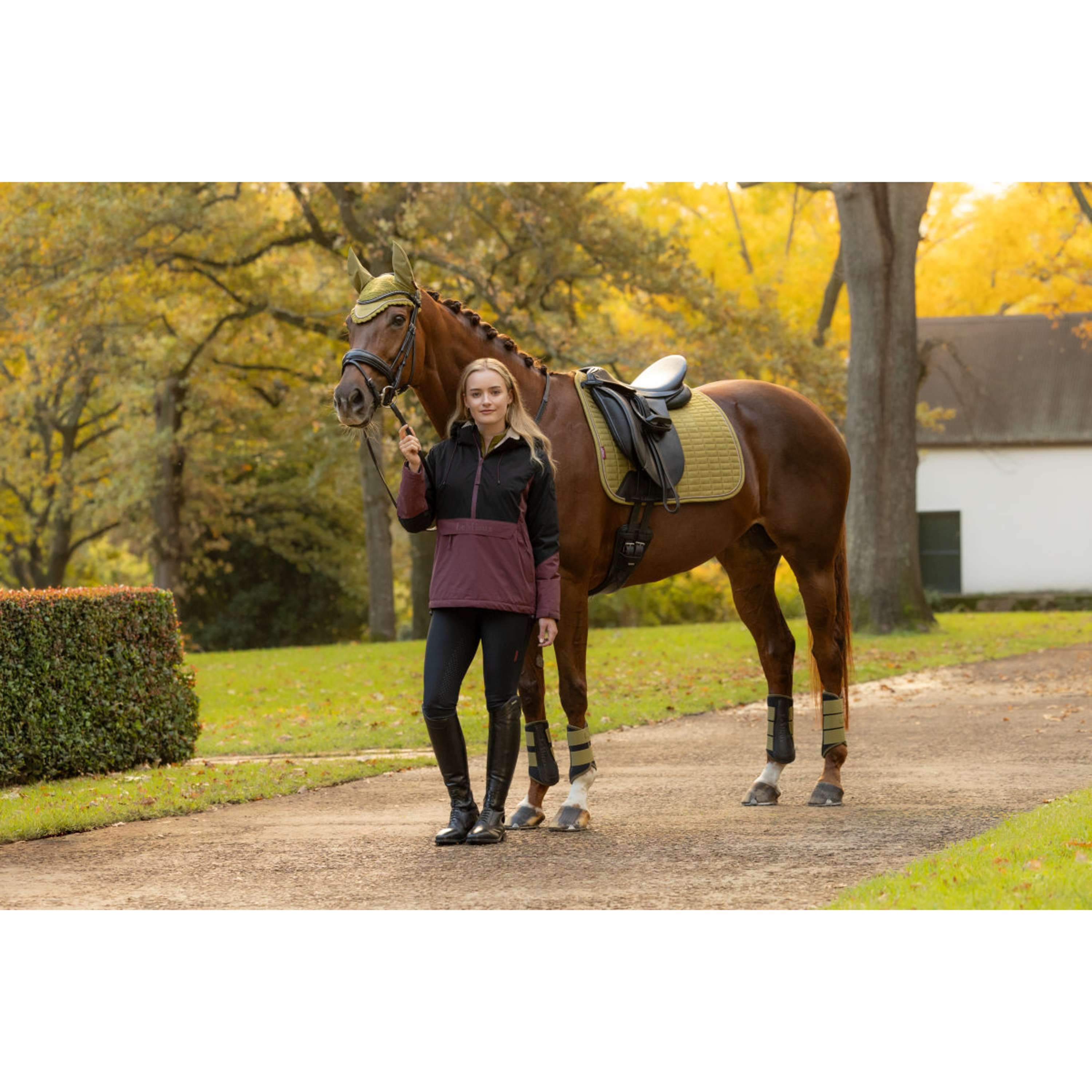 LeMieux Sottosella Suede Square Dressage Gooseberry