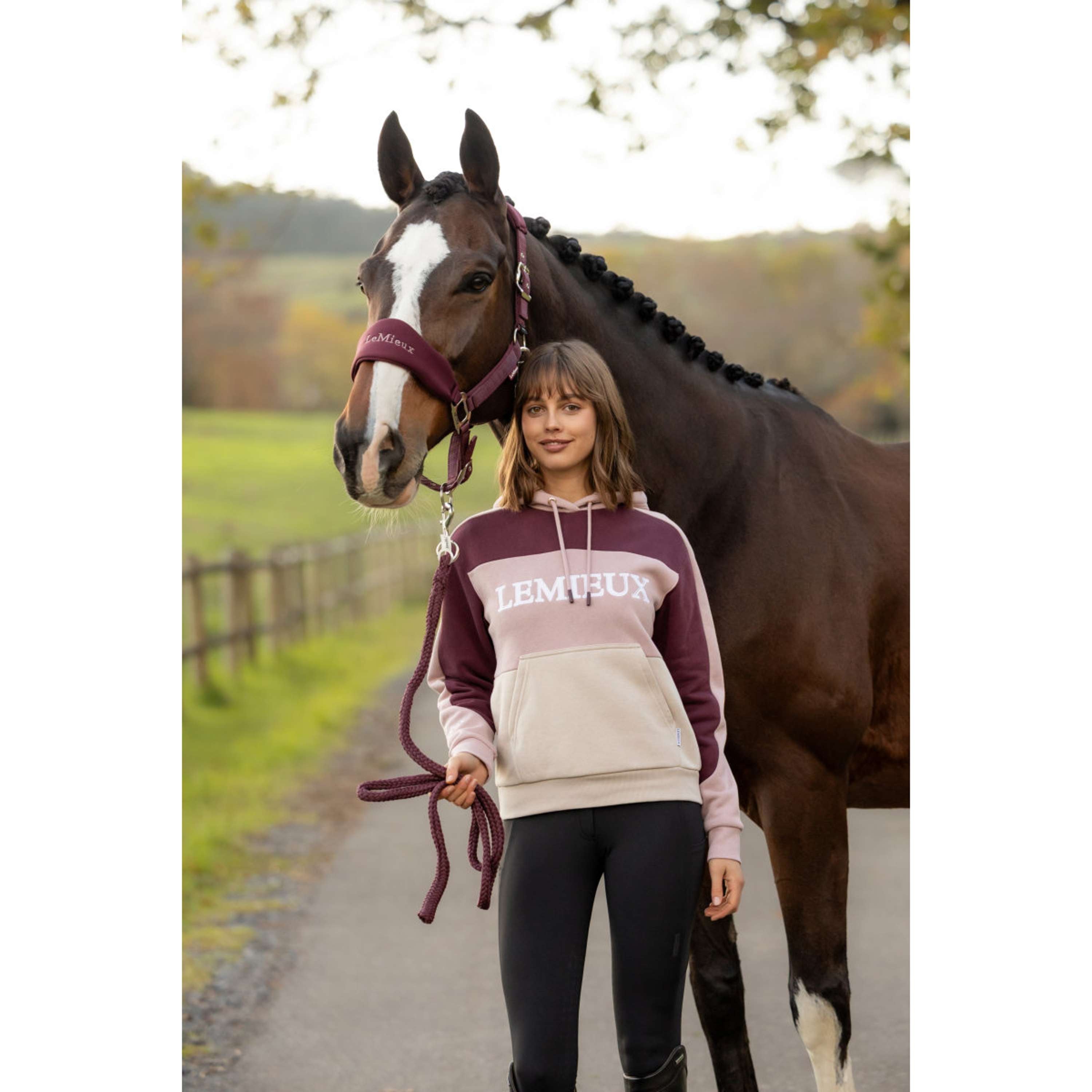LeMieux Felpa con cappuccio Kadie Colour Block Wild Rose