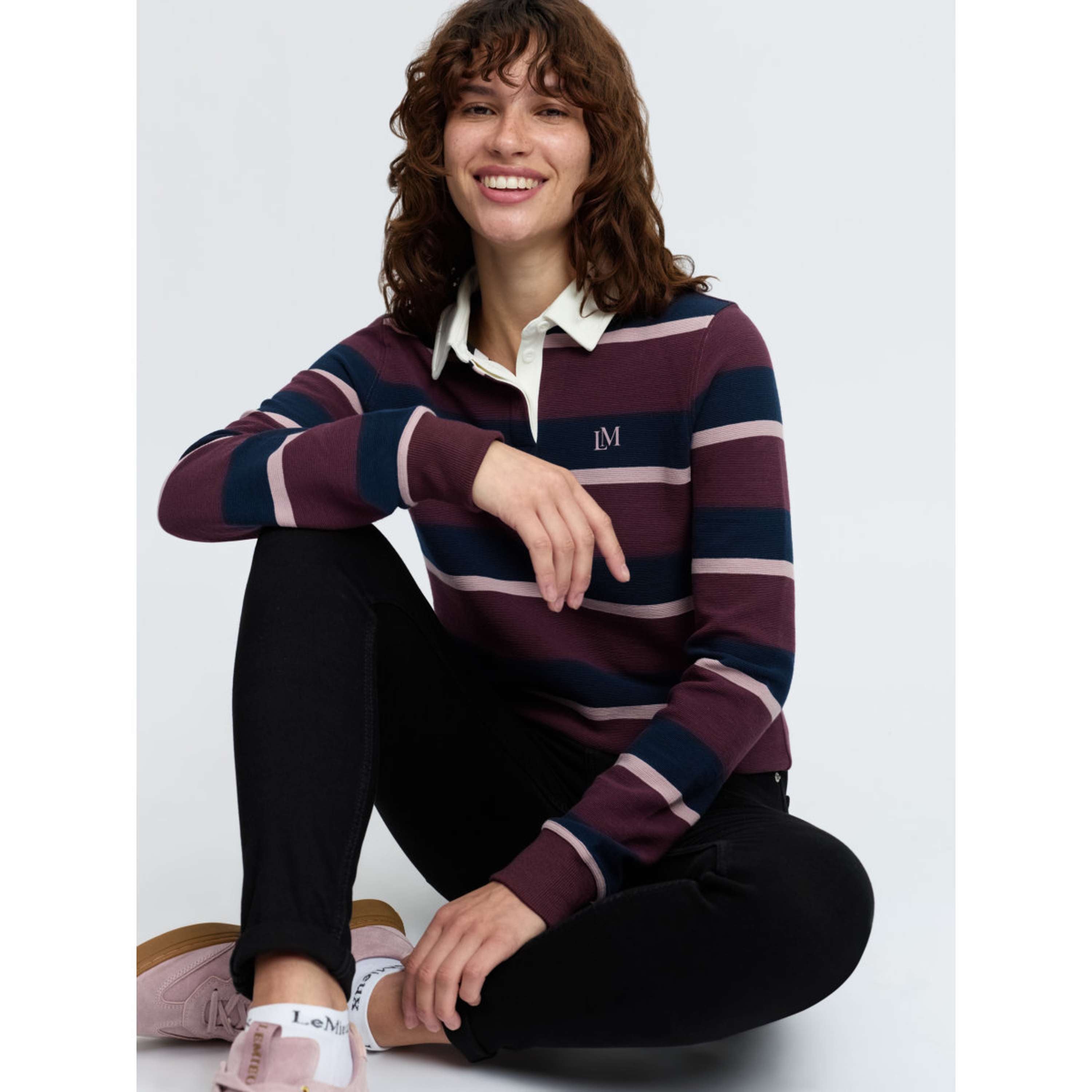 LeMieux Maglia Sloane Stripe Rugby Bramble