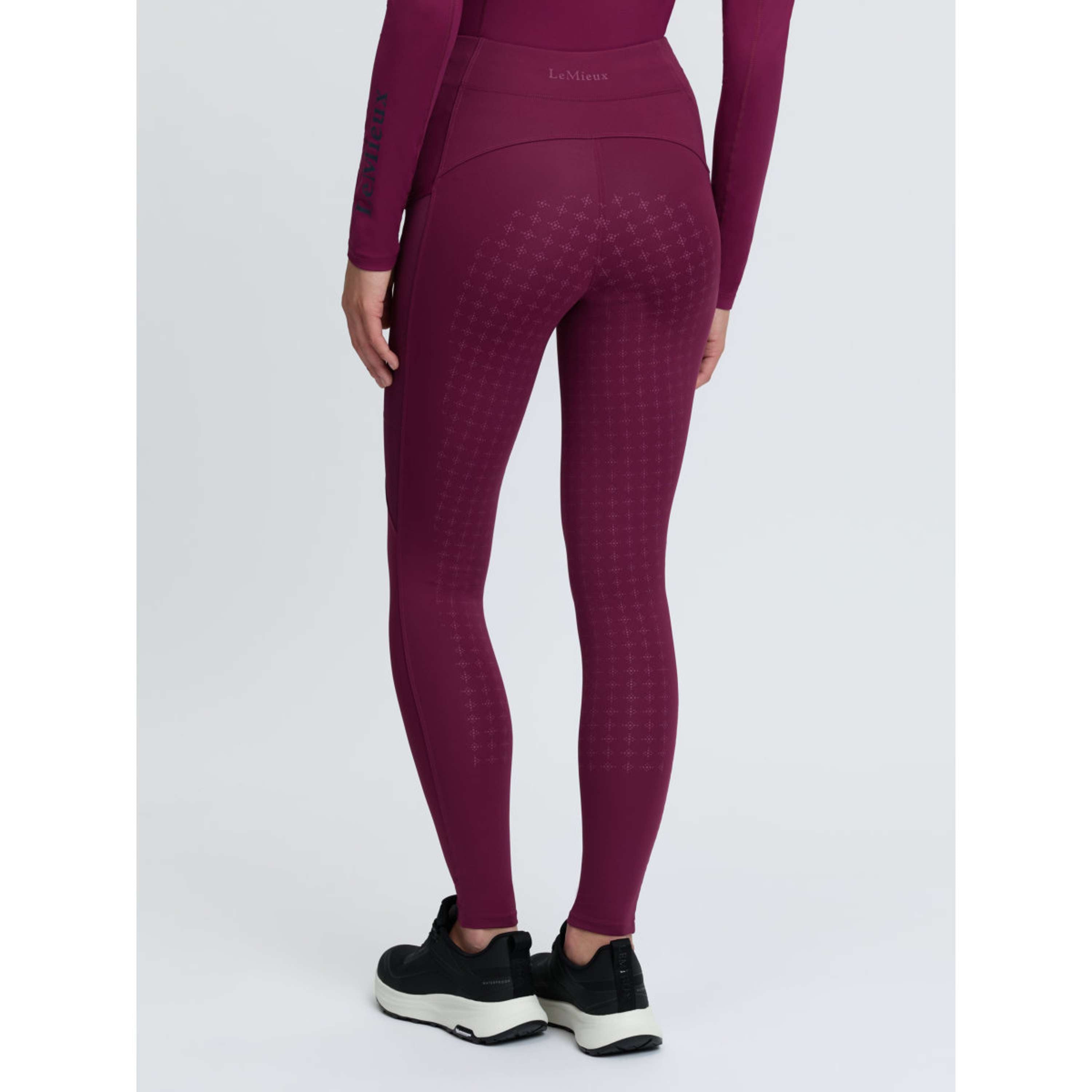 LeMieux Leggings da Equitazione Naomi Full Grip Blackberry