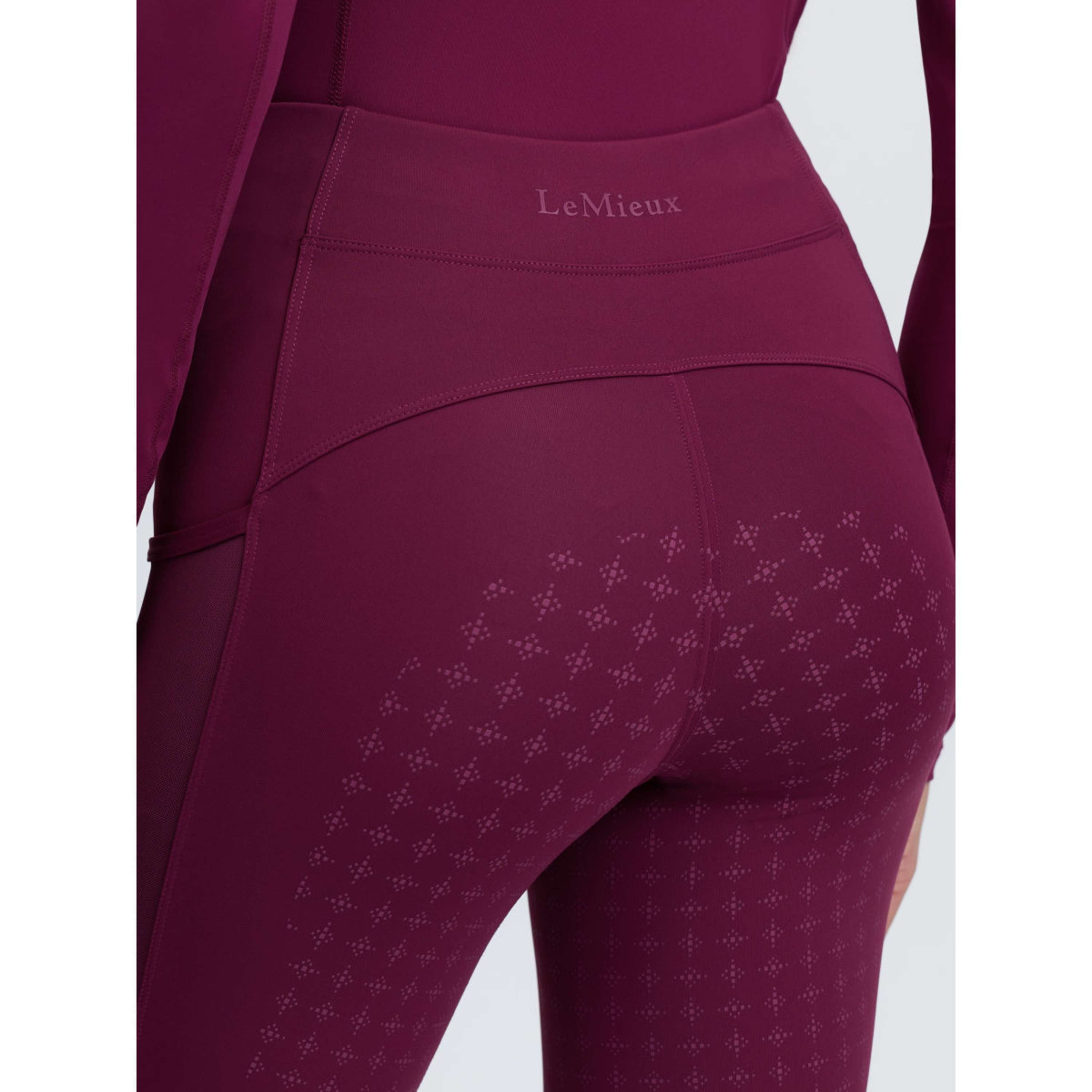 LeMieux Leggings da Equitazione Naomi Full Grip Blackberry