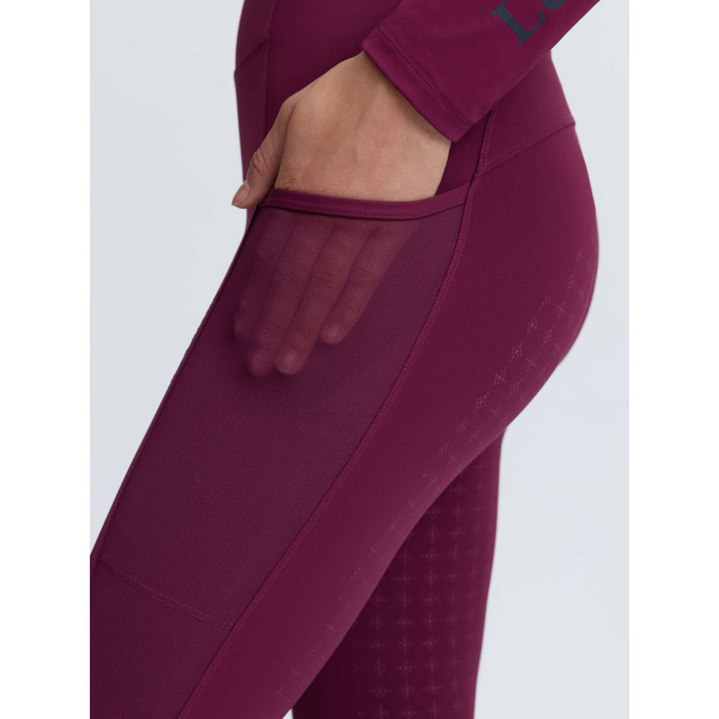 LeMieux Leggings da Equitazione Naomi Full Grip Blackberry