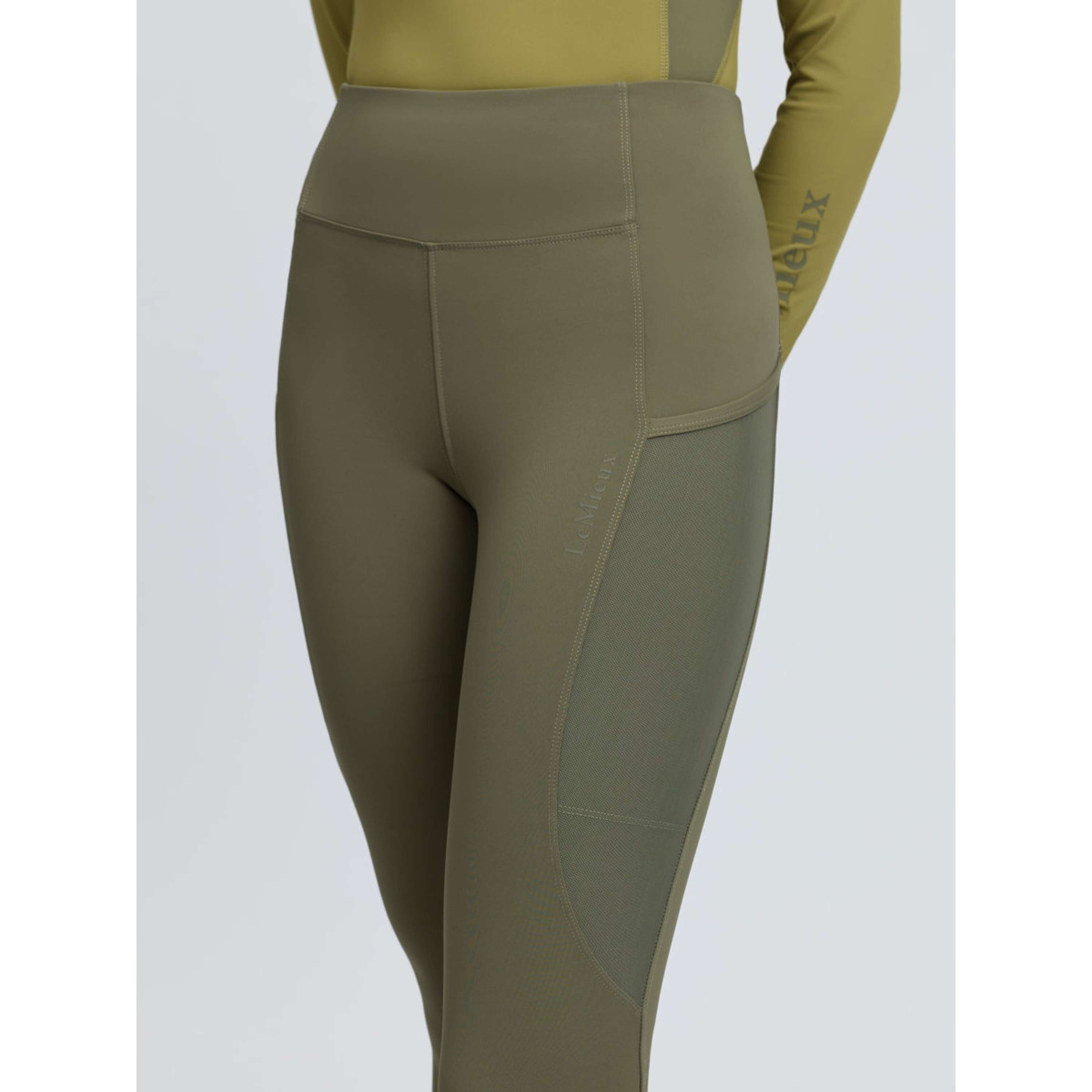 LeMieux Leggings da Equitazione Naomi Full Grip Willow Green