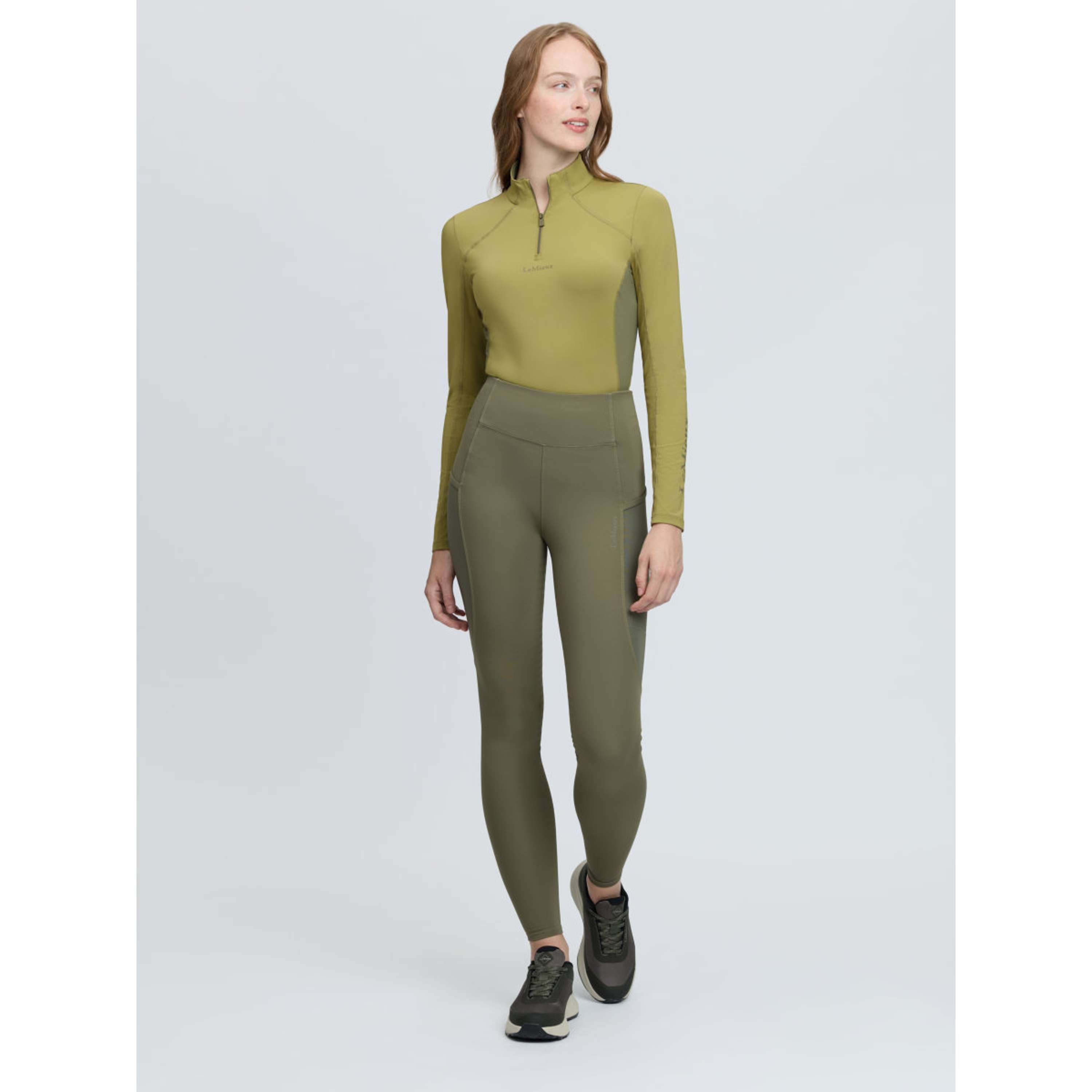 LeMieux Leggings da Equitazione Naomi Full Grip Willow Green