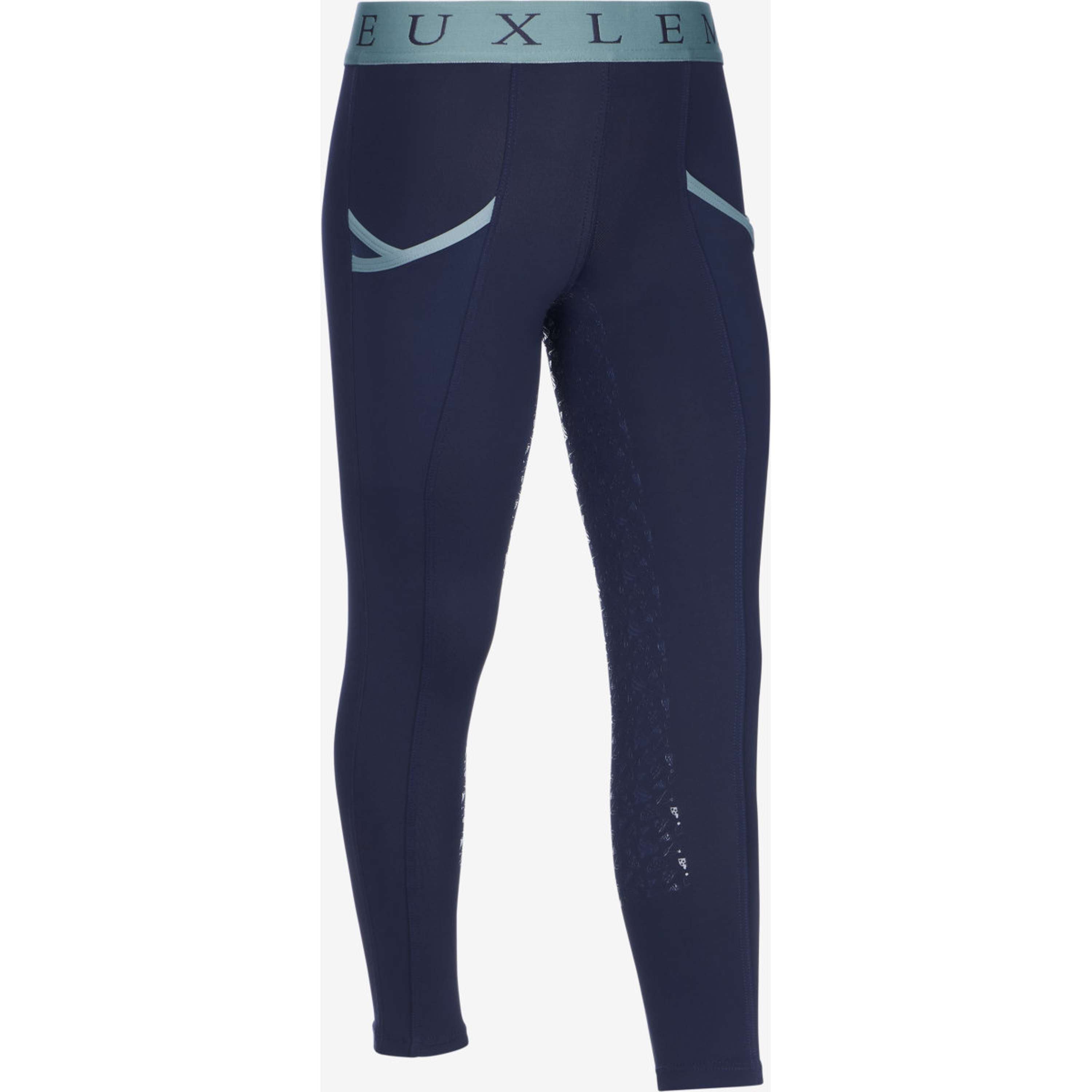 LeMieux Leggings da Equitazione Kids Full Grip Navy/Aloe