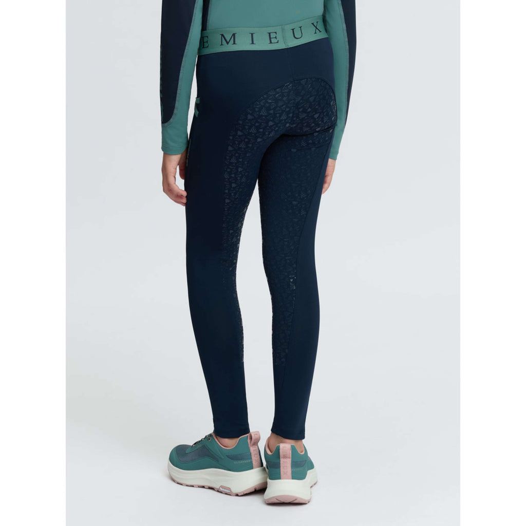 LeMieux Leggings da Equitazione Kids Full Grip Navy/Aloe