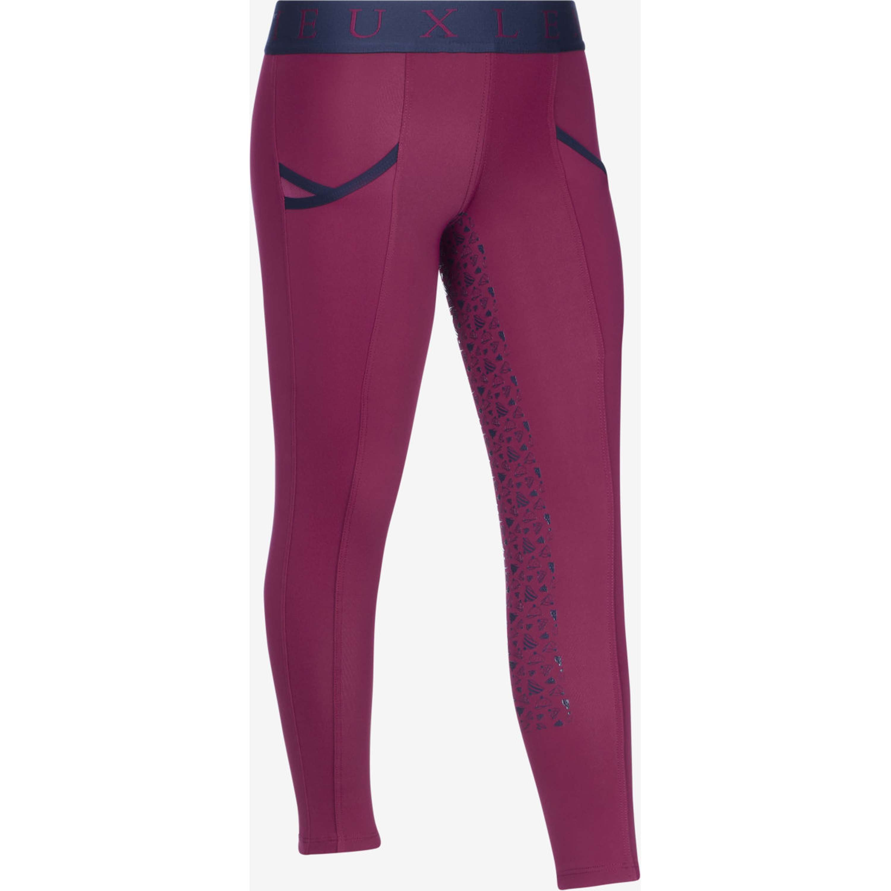 LeMieux Leggings da Equitazione Kids Full Grip Blackberry