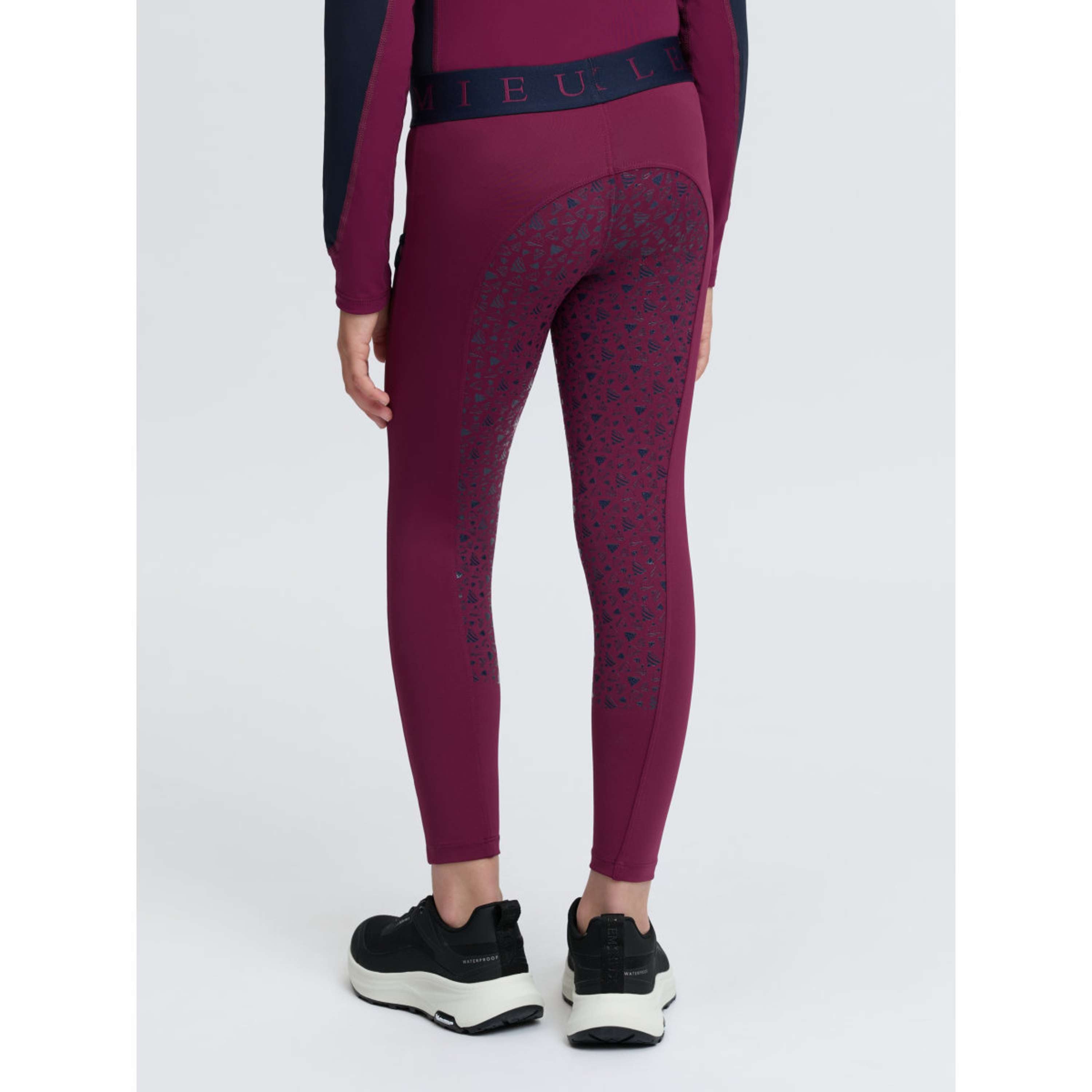 LeMieux Leggings da Equitazione Kids Full Grip Blackberry