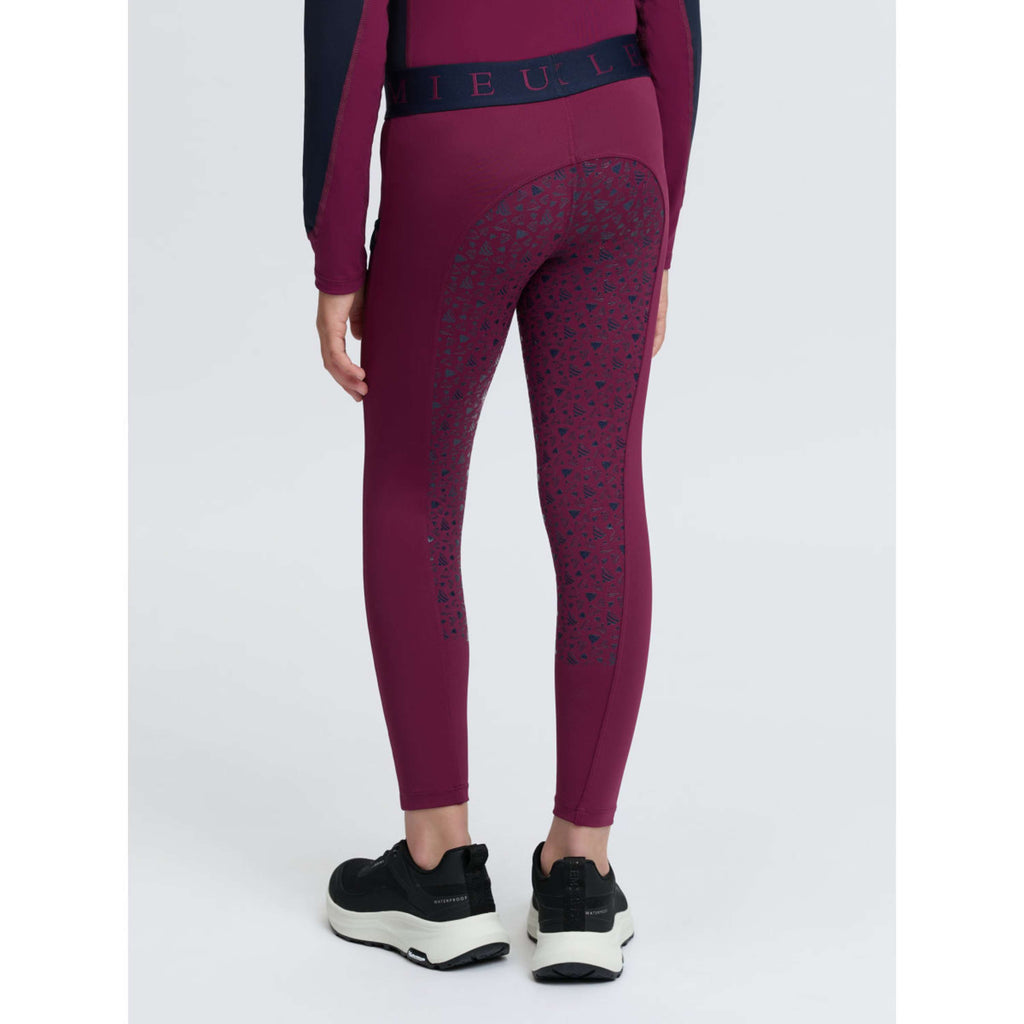 LeMieux Leggings da Equitazione Kids Full Grip Blackberry