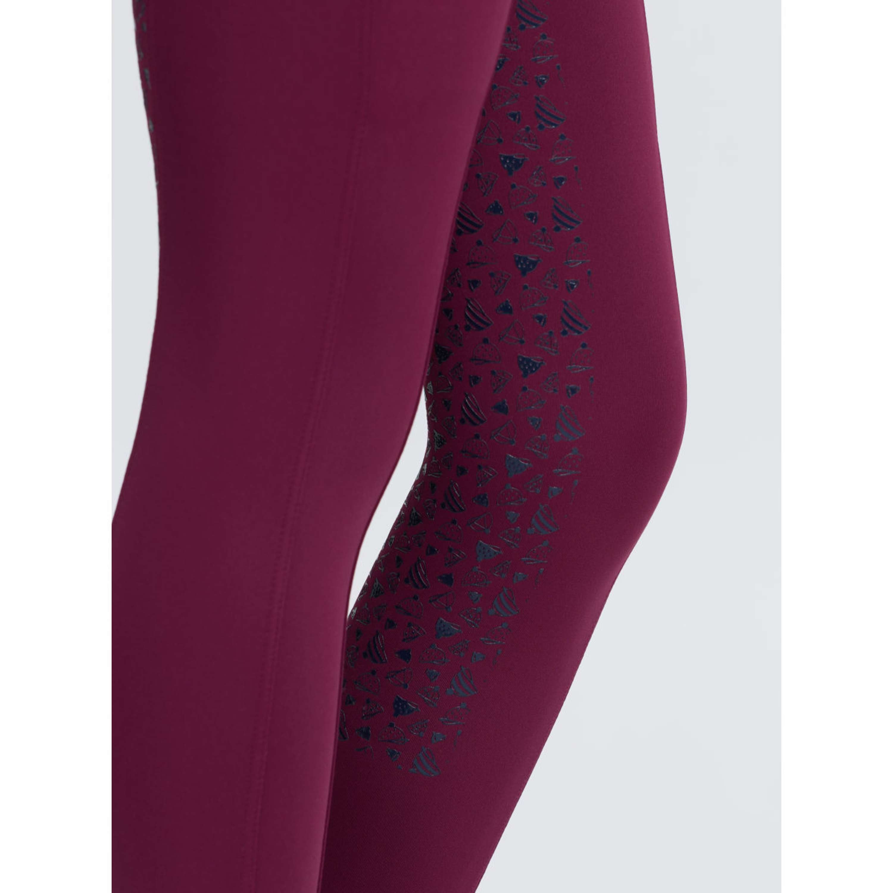 LeMieux Leggings da Equitazione Kids Full Grip Blackberry