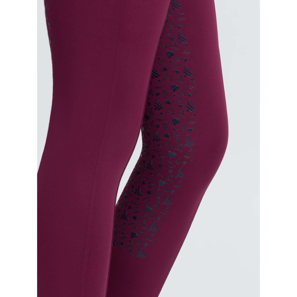 LeMieux Leggings da Equitazione Kids Full Grip Blackberry