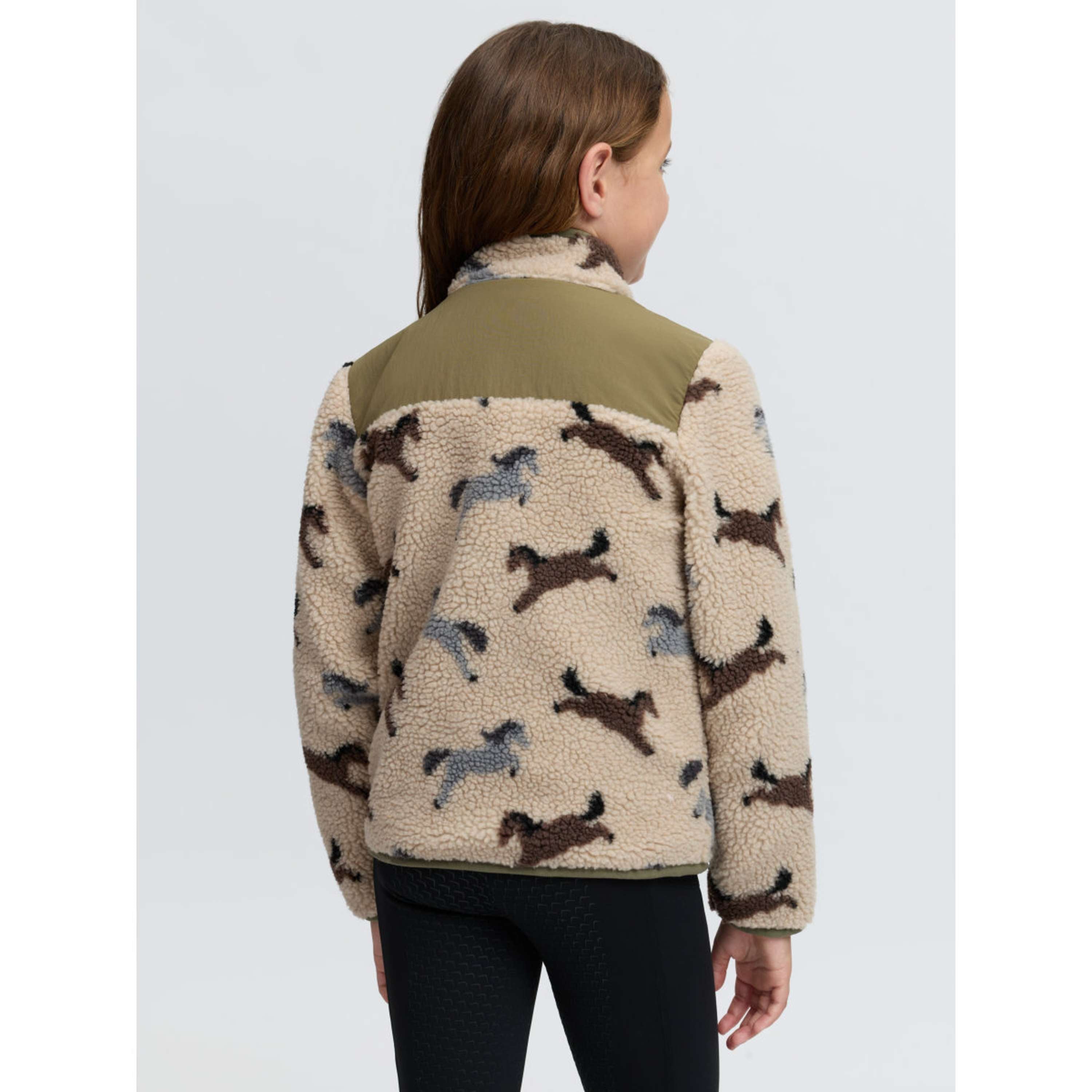 LeMieux Felpa con cappuccio e zip Theo Pony Fleece Kids Willow Green