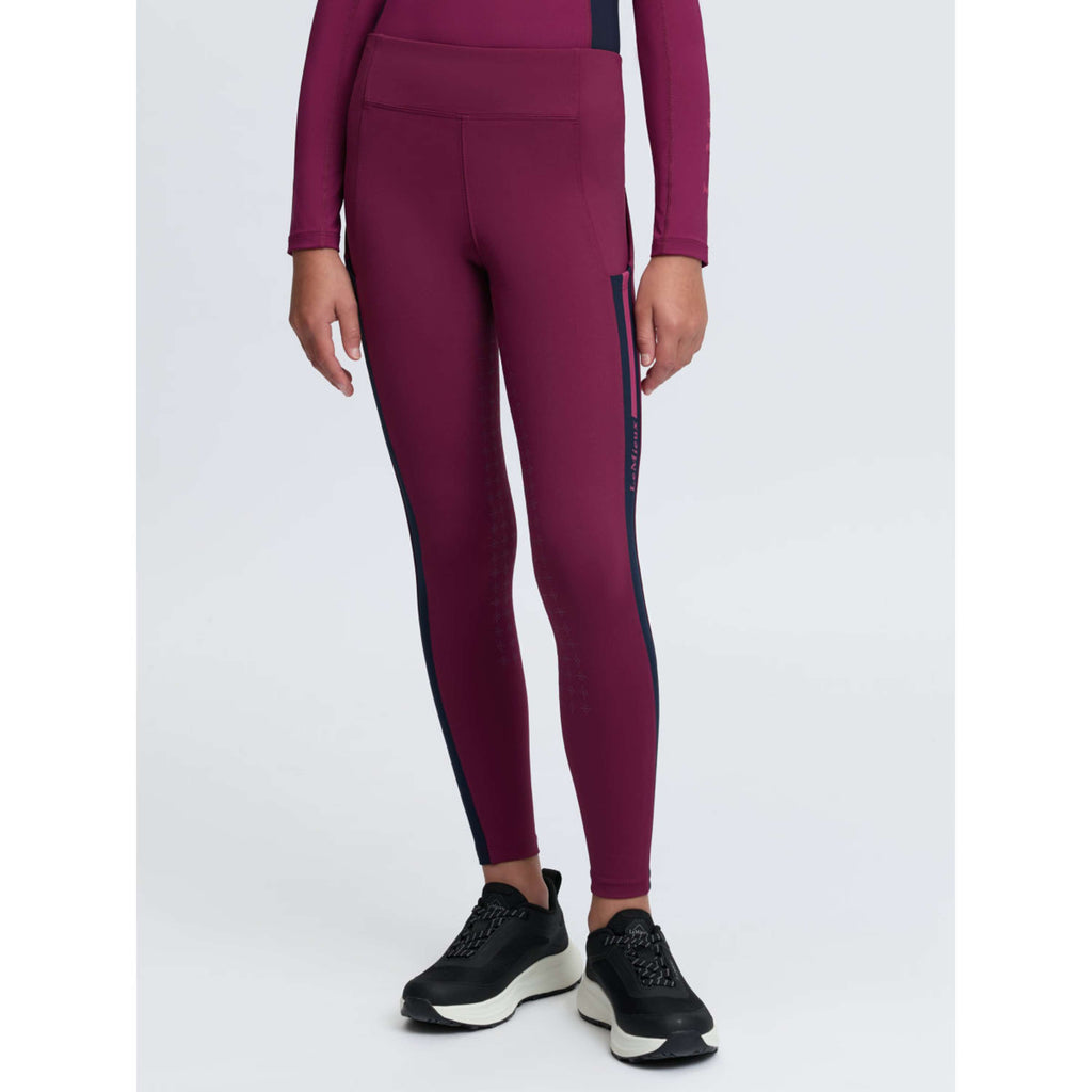 LeMieux Leggings da Equitazione Orla Kids Full Grip Blackberry